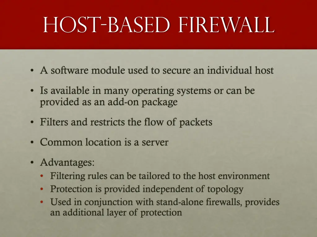 host based firewall