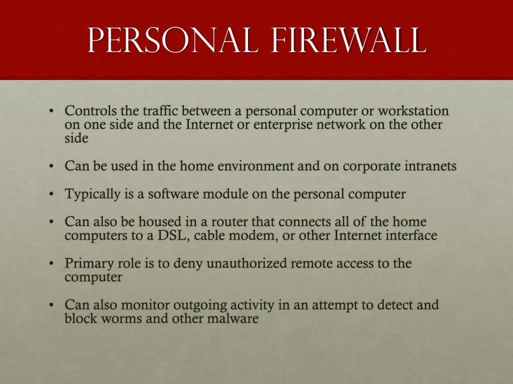 personal firewall