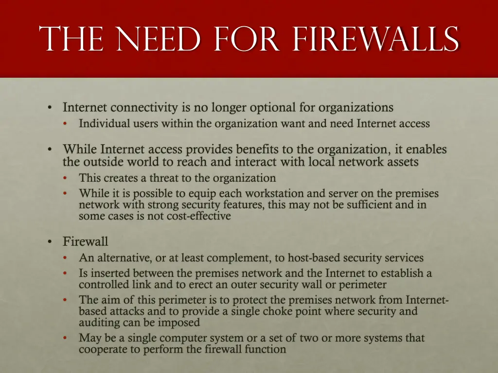 the need for firewalls