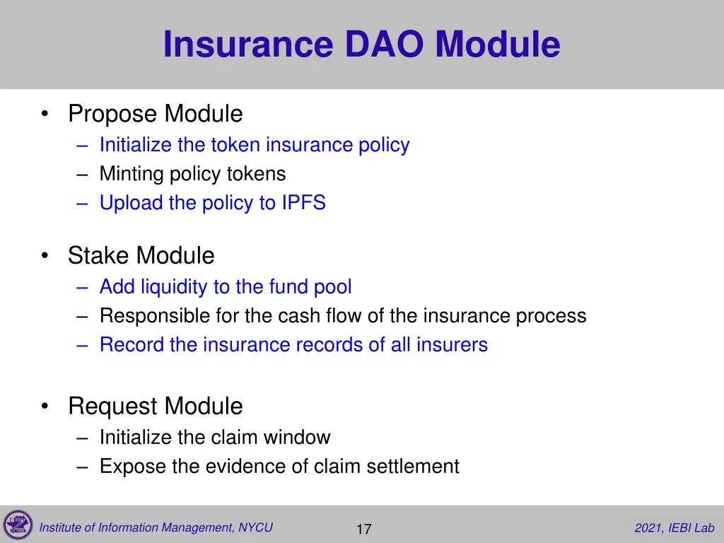 insurance dao module