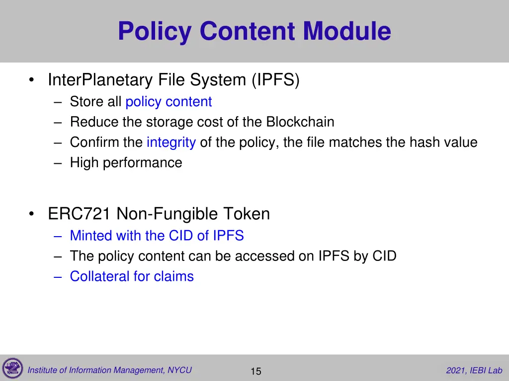 policy content module