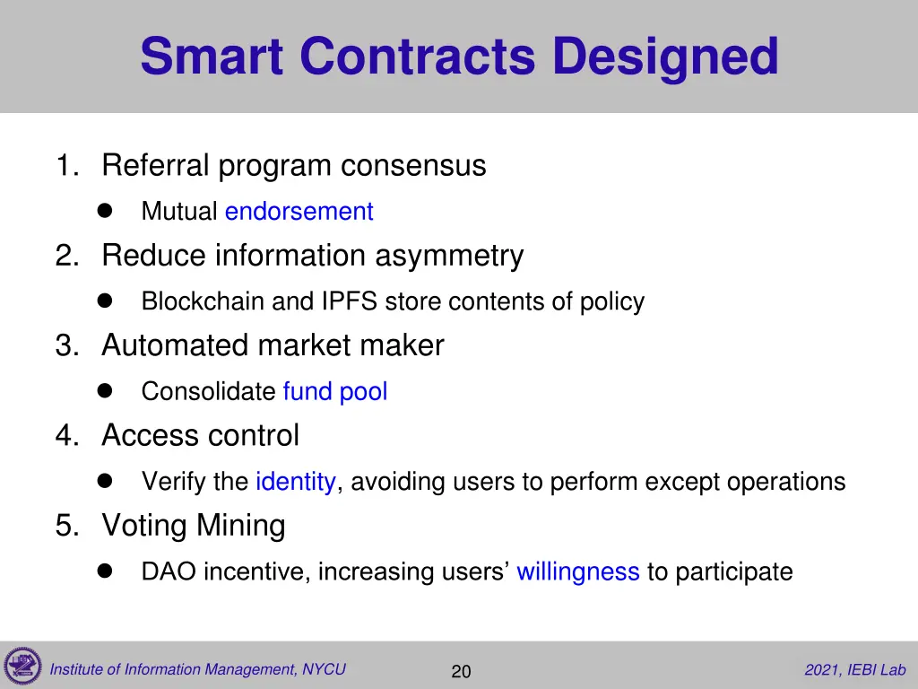 smart contracts designed