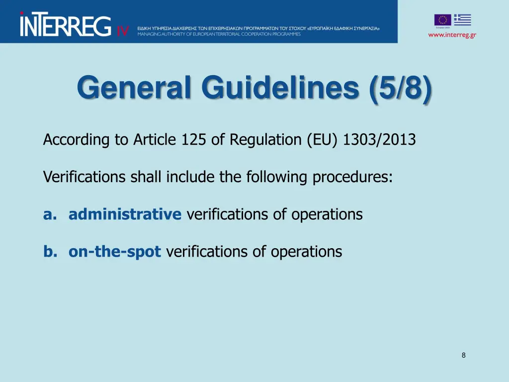 general guidelines 5 8