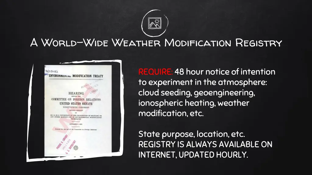 a world wide weather modification registry