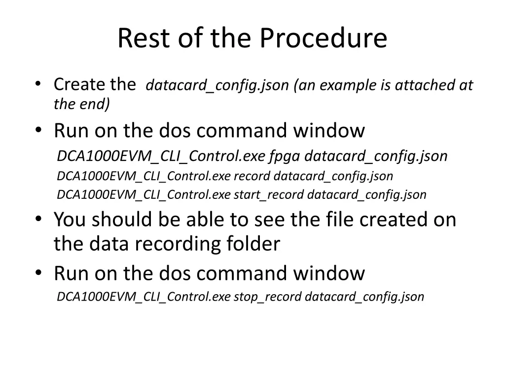 rest of the procedure