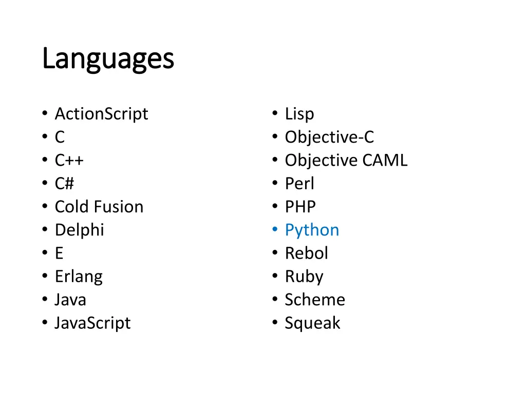 languages languages