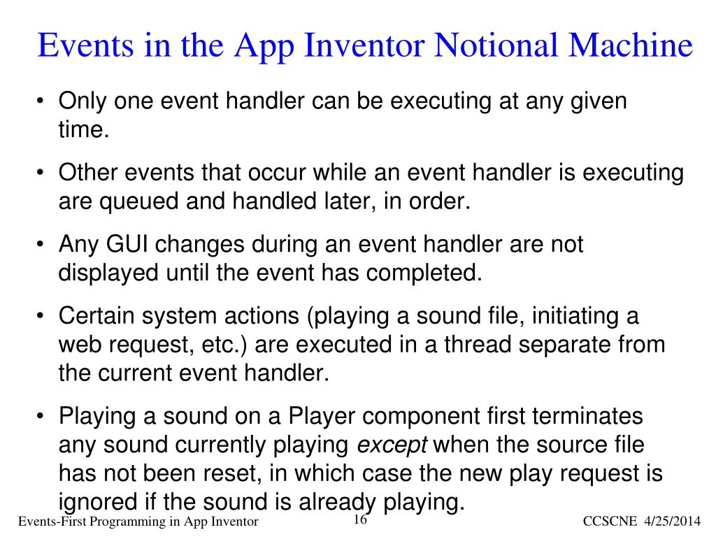 events in the app inventor notional machine
