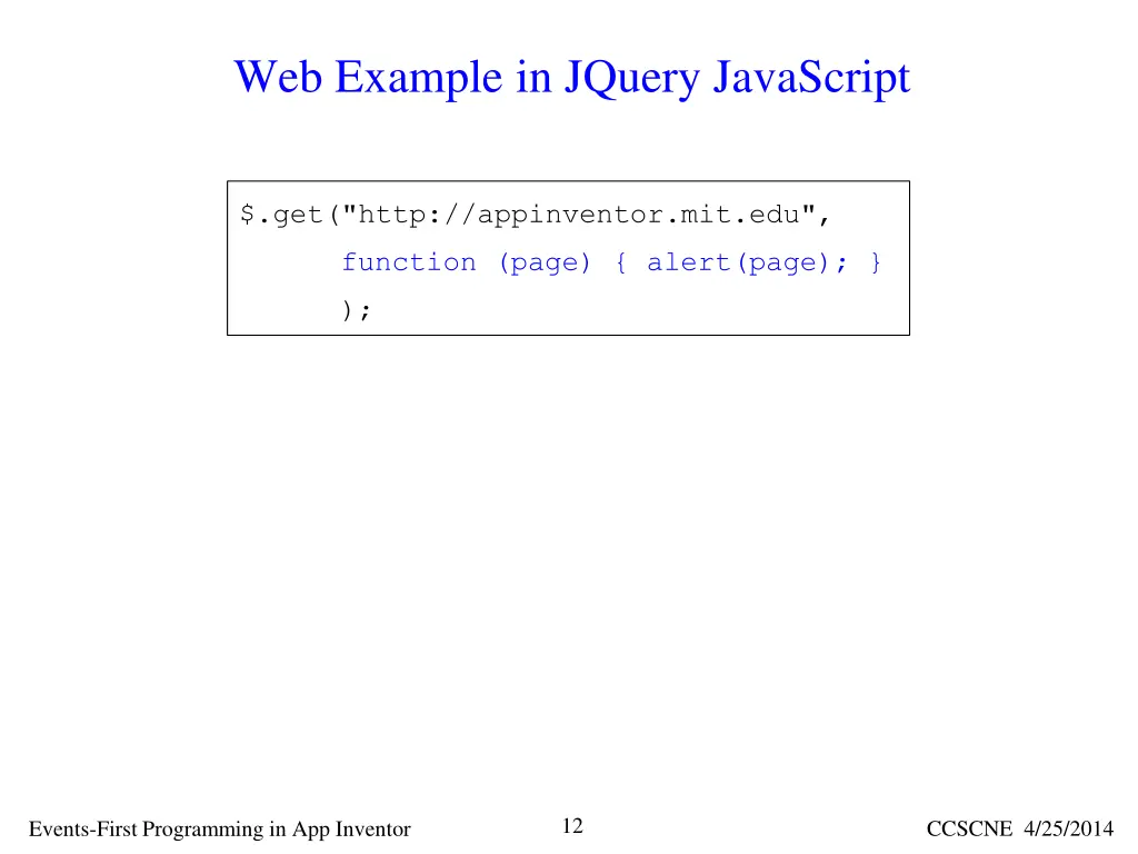 web example in jquery javascript