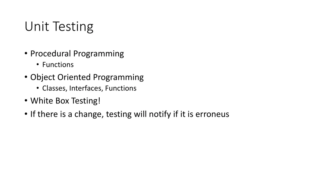 unit testing