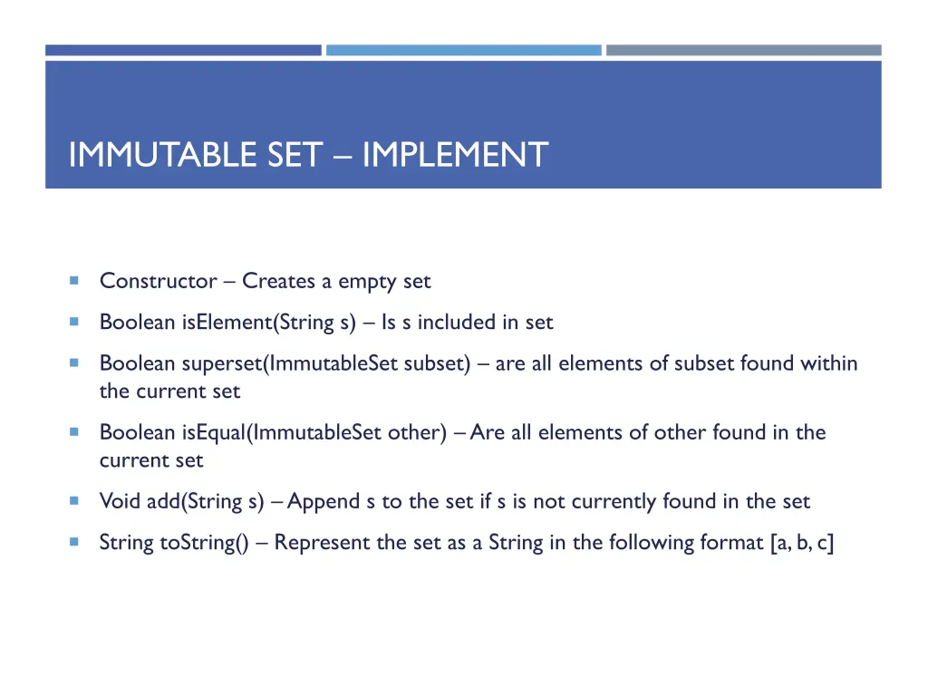 immutable set implement