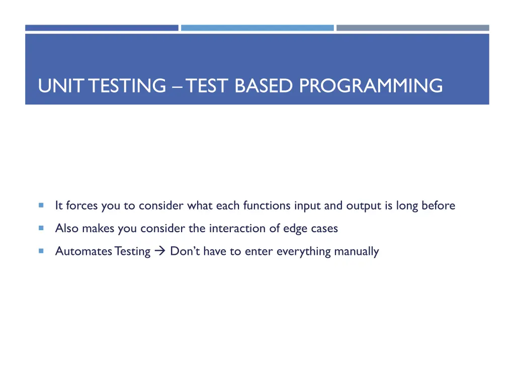 unit testing test based programming