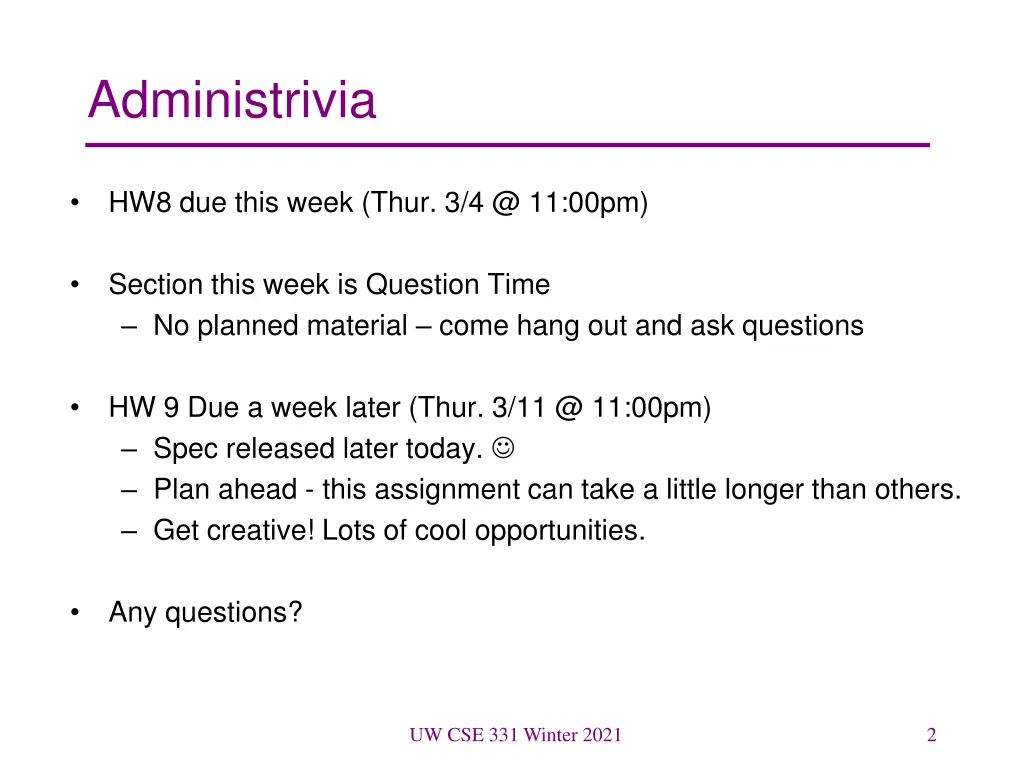 administrivia