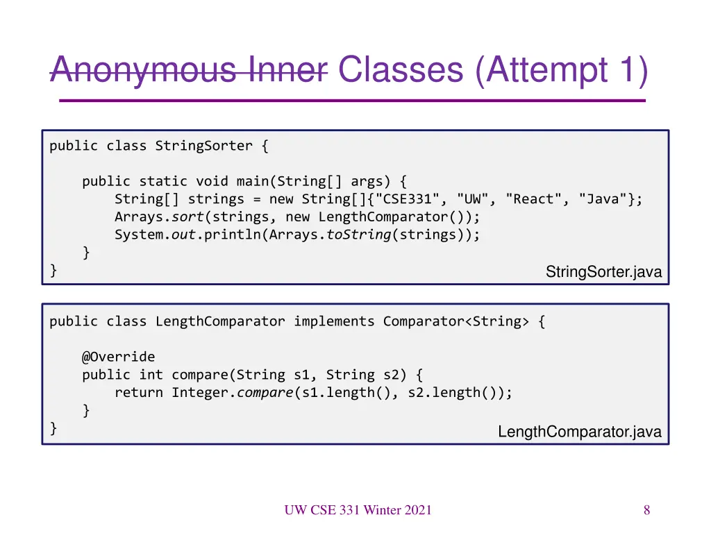 anonymous inner classes attempt 1