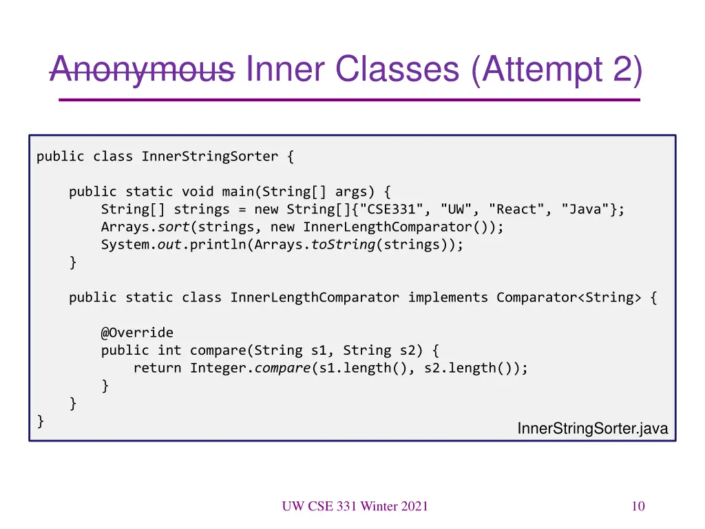 anonymous inner classes attempt 2