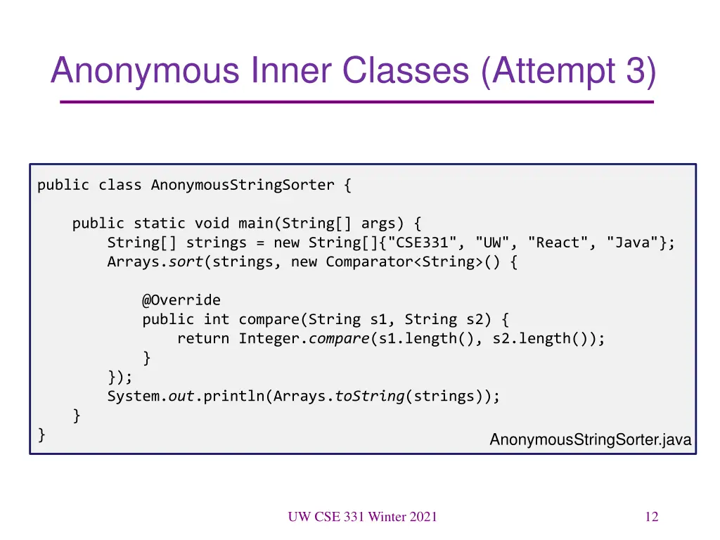 anonymous inner classes attempt 3