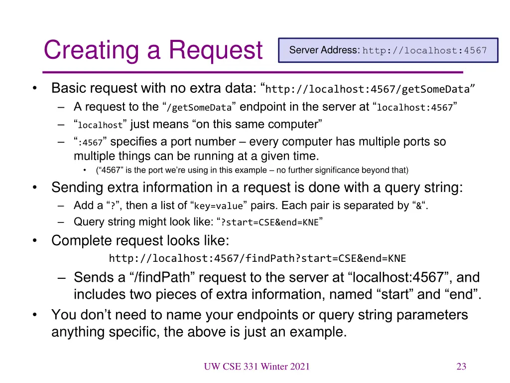 creating a request 1