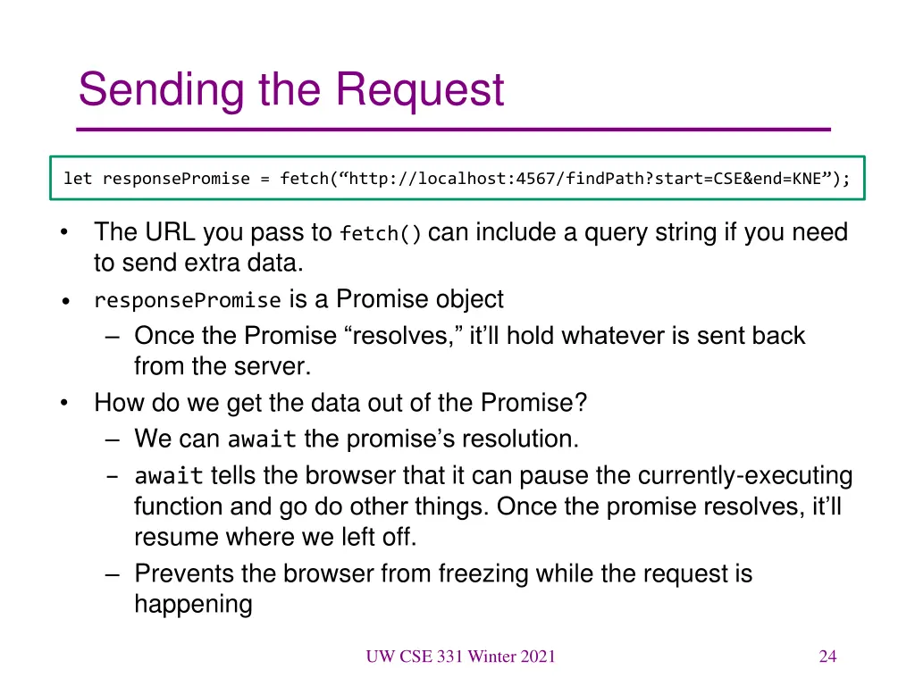 sending the request