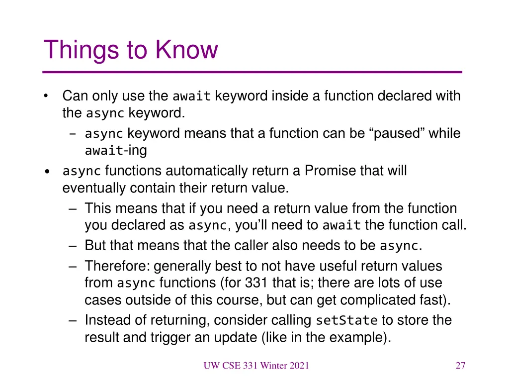 things to know
