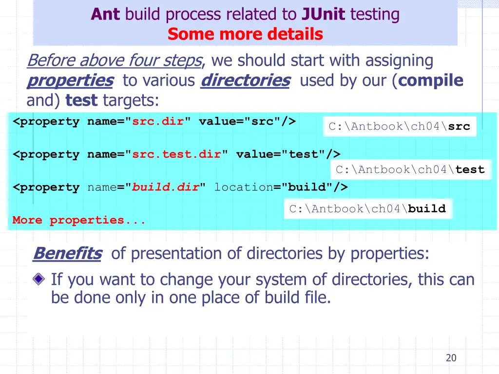 ant build process related to junit testing some