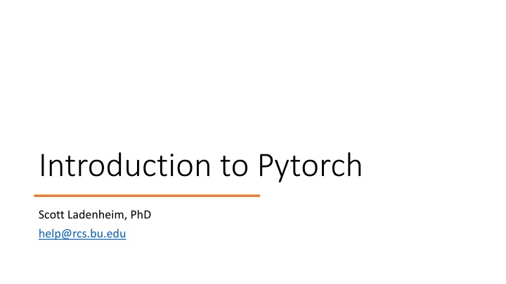 introduction to pytorch