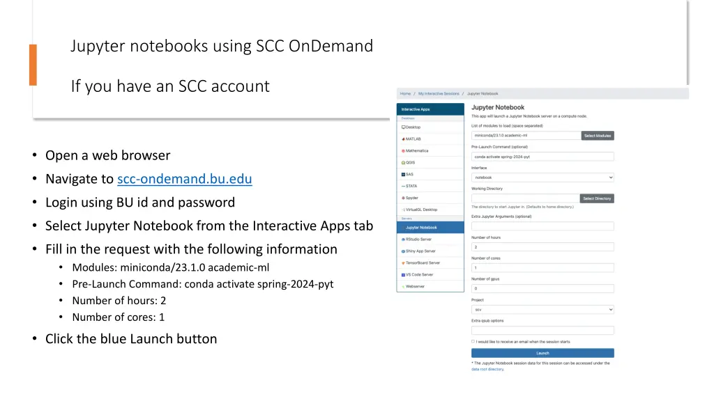 jupyter notebooks using scc ondemand