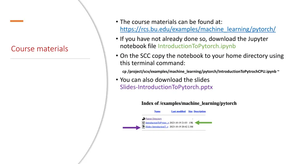 the course materials can be found at https