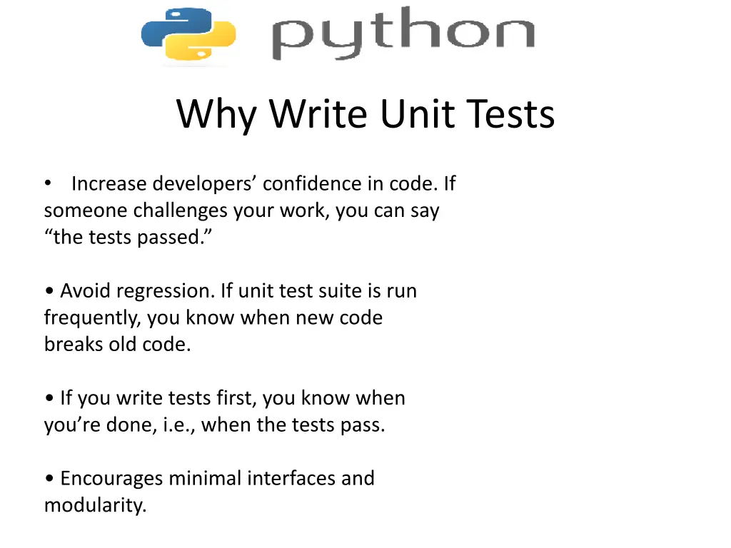 why write unit tests