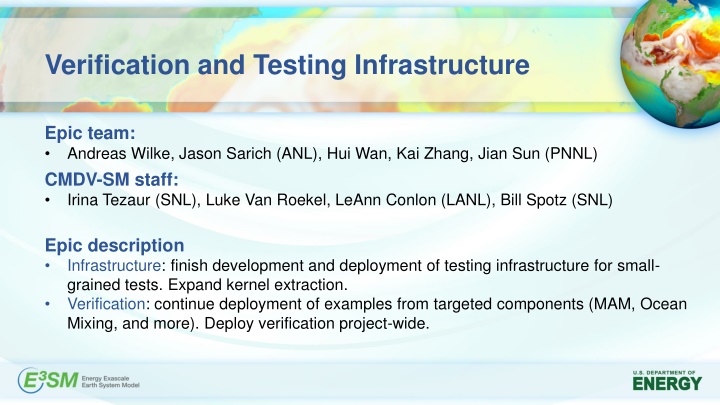 verification and testing infrastructure