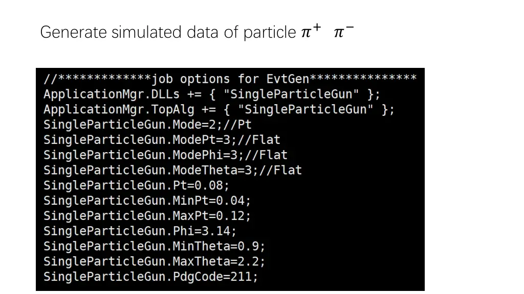 generate simulated data of particle