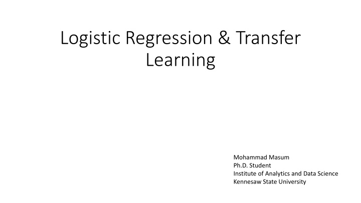 logistic regression transfer learning