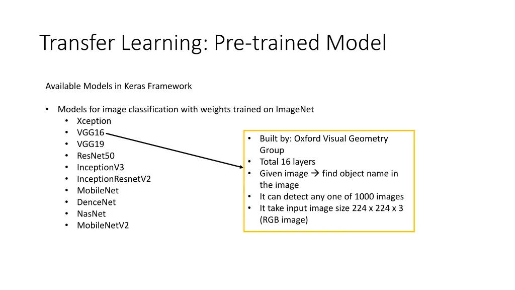 transfer learning pre trained model