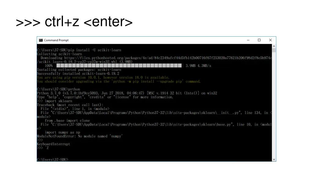 ctrl z enter