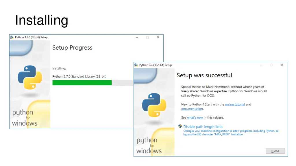 installing