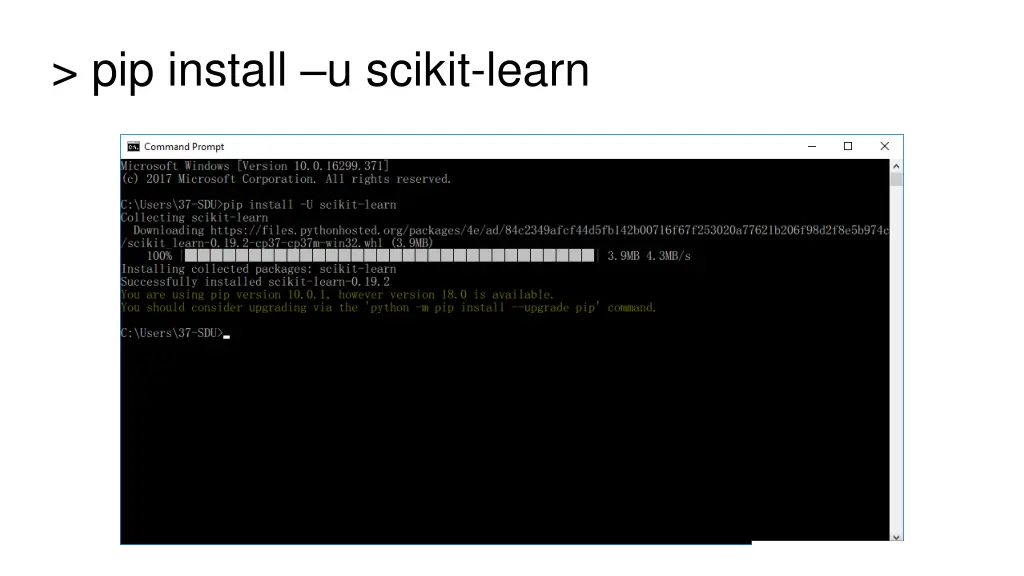pip install u scikit learn