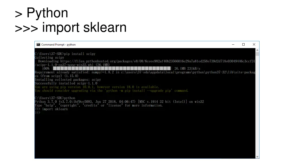 python import sklearn 1