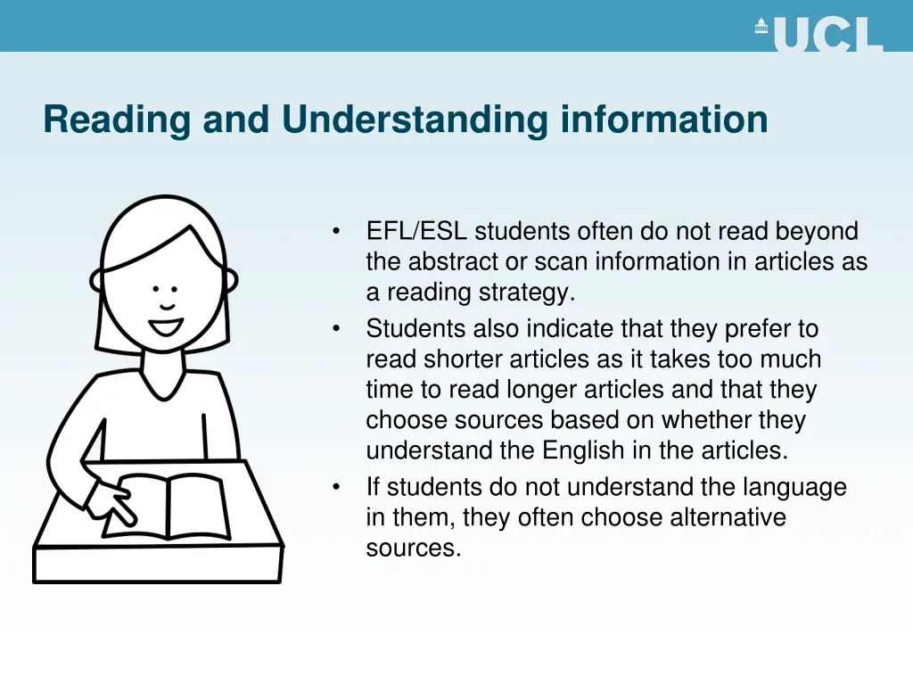 reading and understanding information