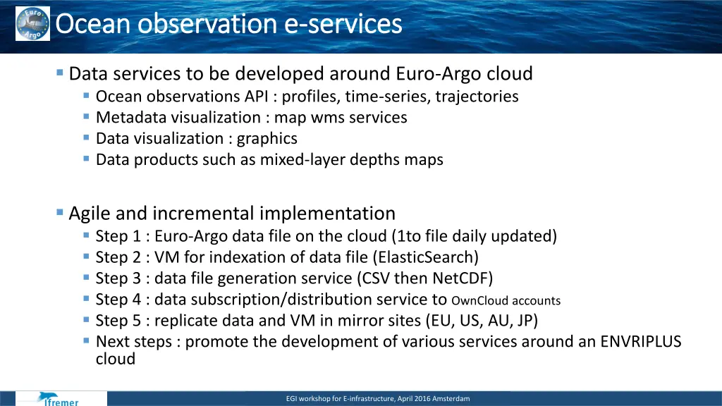 ocean ocean observation e observation e services