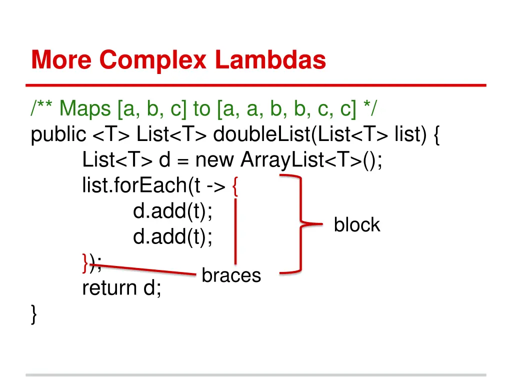more complex lambdas