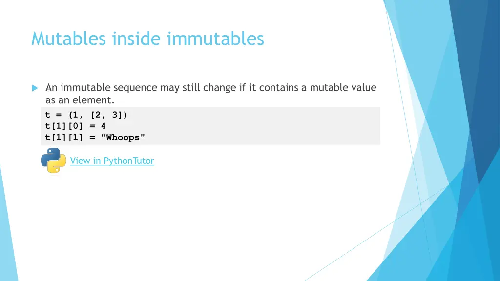 mutables inside immutables