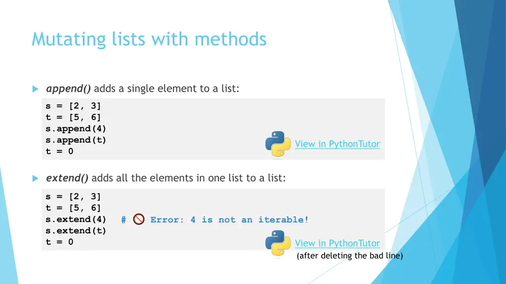 mutating lists with methods