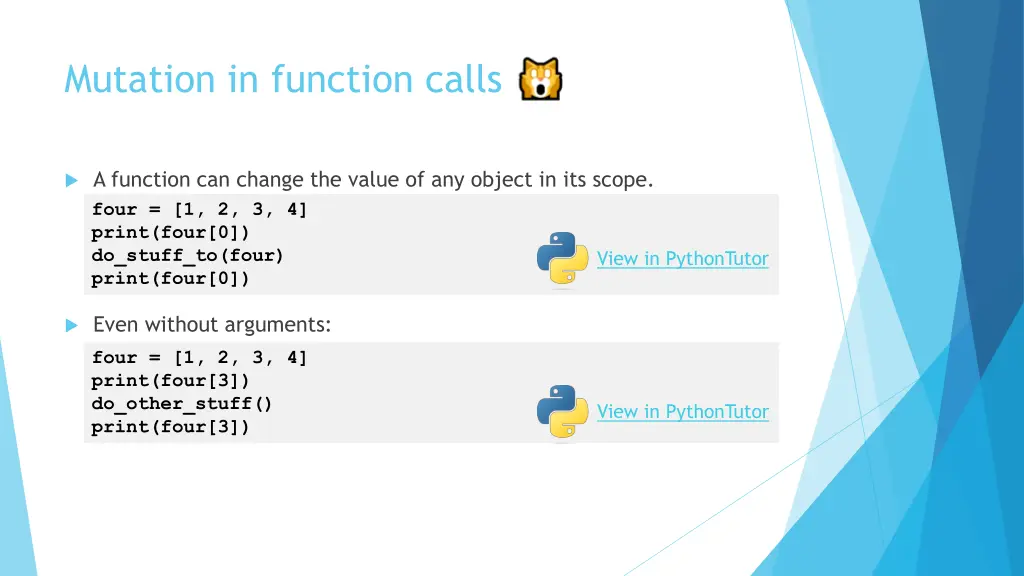 mutation in function calls