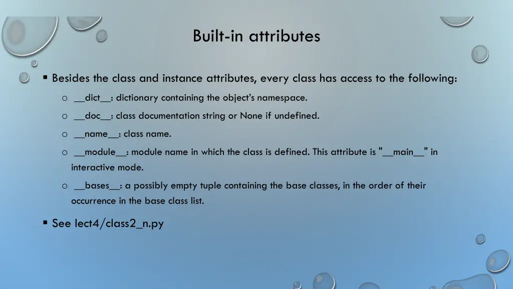 built in attributes
