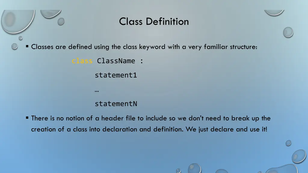 class definition