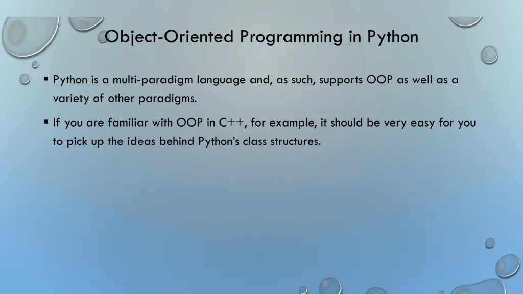 object oriented programming in python