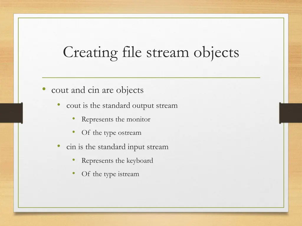 creating file stream objects