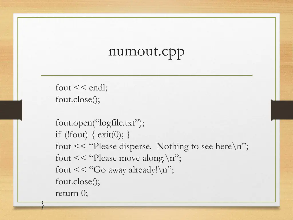 numout cpp 2