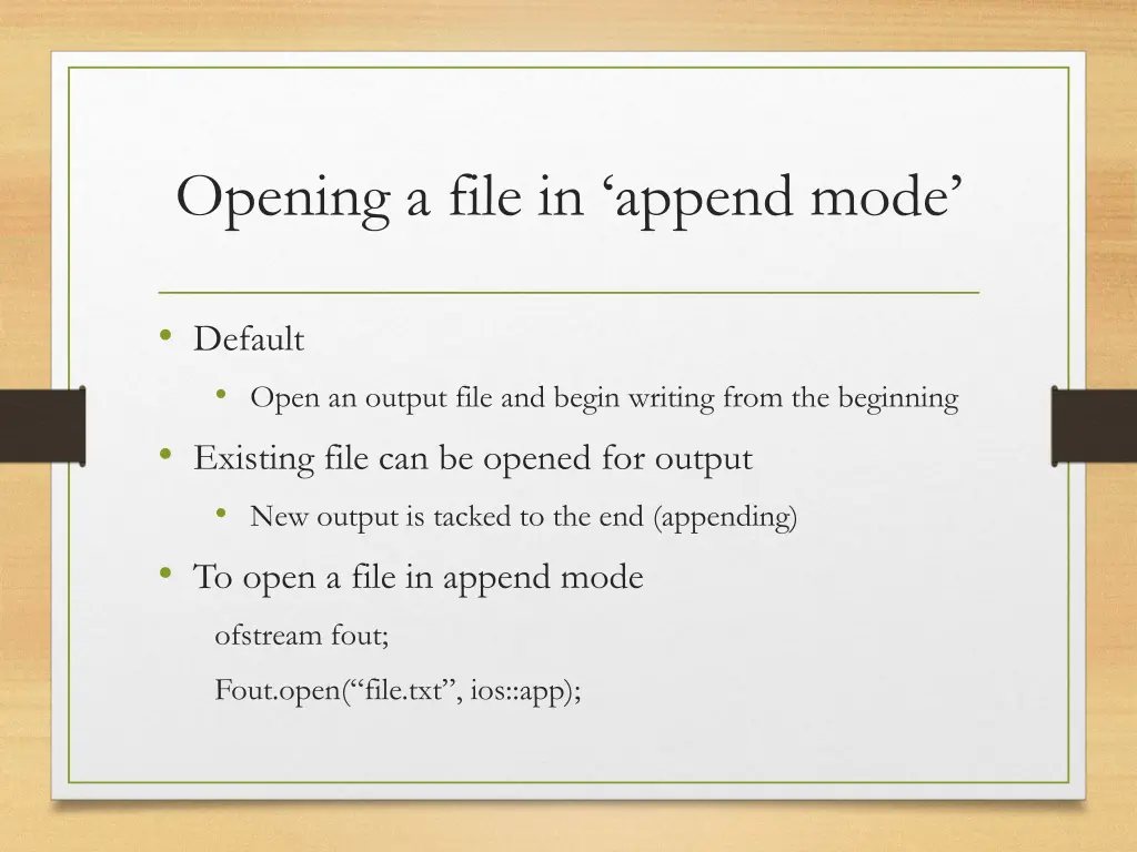 opening a file in append mode