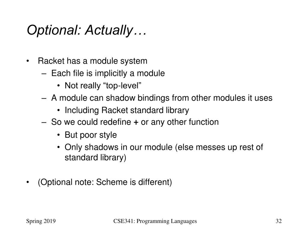 optional actually
