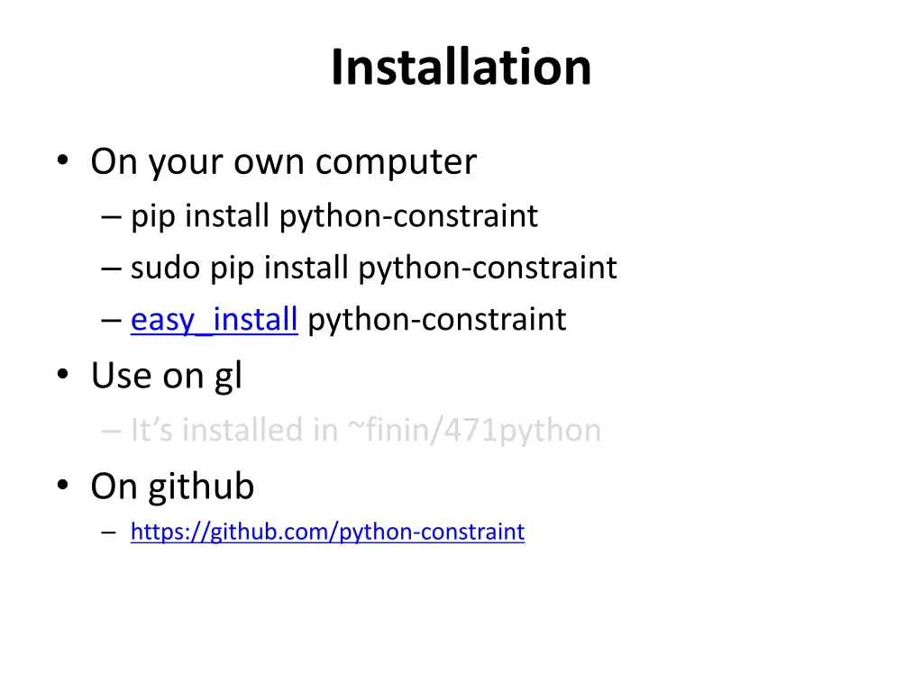installation