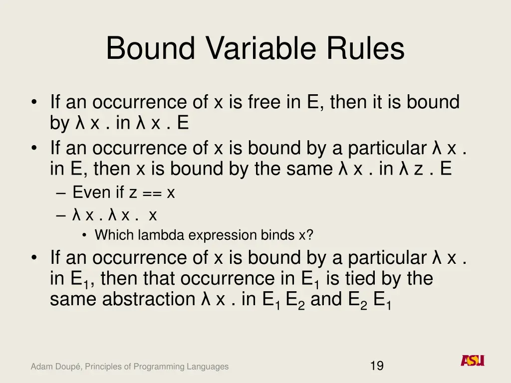 bound variable rules